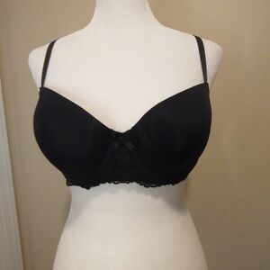 Gilligan & O'Malley Black Lace Full-Coverage Bra